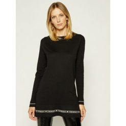Sukienka dzianinowa TwinSet 192TP3153. Czarne sukienki damskie Twinset, s, bez wzorów, z jedwabiu, bez kołnierzyka, bez rękawów. W wyprzedaży za 439,00 zł.