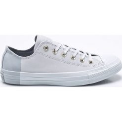 Converse - Tenisówki. Szare trampki i tenisówki damskie marki Converse, ze skóry, na sznurówki. W wyprzedaży za 269,90 zł.