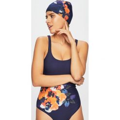 Desigual Sport - Strój kąpielowy + czepek pływacki. Niebieskie stroje kąpielowe damskie marki Desigual Sport, s, bez wzorów, z elastanu, sportowe. Za 249,90 zł.