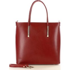 GABRIELLE Torebka włoska shopper skórzany MAZZINI czerwona. Czerwone kuferki damskie marki MAZZINI, w geometryczne wzory, ze skóry, duże. Za 329,00 zł.