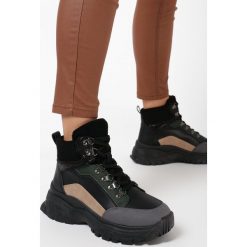 Czarno-Beżowe Traperki Zellera. Czarne sneakersy damskie Born2be. Za 129,99 zł.