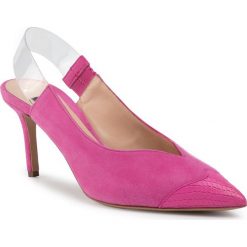 Sandały PINKO - Pimento PE 20 BLKS1 1H20QG Y624 Fuchsia O96. Różowe klapki damskie Pinko, bez wzorów, ze skóry, bez obcasa, na obcasie. W wyprzedaży za 829,00 zł.