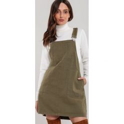 Khaki Sukienka Robyn. Brązowe sukienki damskie Renee, s, bez wzorów, bez kołnierzyka, bez rękawów, mini. Za 109,99 zł.