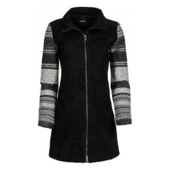 Desigual Płaszcz Damski Moon 40 Czarny. Czarne kurtki damskie Desigual, bez wzorów, bez kaptura. W wyprzedaży za 564,00 zł.