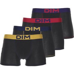 DIM MIX & COLORS 4 PACK Panty noir/violet auburn/rose carmin/jaune safran/bleu marin. Czarne bokserki męskie marki DIM, z elastanu. Za 139,00 zł.