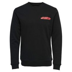 Only&Sons Męska Bluza Chainsmoker Crew Sweat Black (Rozmiar M). Czarne bluzy męskie marki Only&Sons, m, bez wzorów, eleganckie, bez kołnierzyka, bez rękawów, bez kaptura. W wyprzedaży za 173,00 zł.