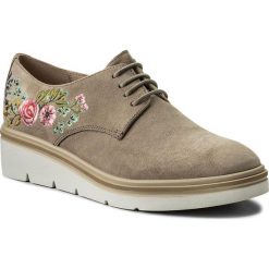 Oxfordy HISPANITAS - Ibiza HV86924 Taupe. Brązowe jazzówki damskie marki Hispanitas, z materiału, na obcasie. W wyprzedaży za 299,00 zł.