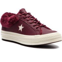 Tenisówki CONVERSE - One Star Ox 162602C Dark Burgundy/Dark Burgundy. Czerwone trampki i tenisówki damskie Converse, bez wzorów, ze skóry, bez zapięcia. W wyprzedaży za 279,00 zł.