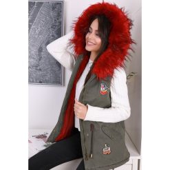 Kamizelka damska PELINA RED. Brązowe kamizelki damskie s. W wyprzedaży za 89,00 zł.
