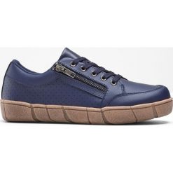 Sneakersy skórzane bonprix ciemnoniebieski. Niebieskie sneakersy damskie bonprix. Za 119,99 zł.
