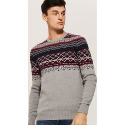 Wzorzysty sweter - Szary. Szare swetry klasyczne męskie House, l. Za 99,99 zł.