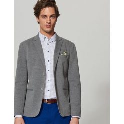 Marynarka z poszetką slim fit - Szary. Szare poszetki męskie marki Reserved. W wyprzedaży za 99,99 zł.