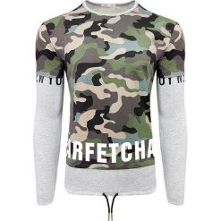 Bluza męska z nadrukiem zielona - moro Recea. Zielone bluzy męskie Recea, xl, z nadrukiem, z bawełny, z kapturem, bez rękawów, bez kaptura. Za 37,66 zł.