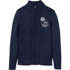 Sweter rozpinany bonprix ciemnoniebieski. Niebieskie swetry męskie bonprix, s, z aplikacjami. Za 74,99 zł.