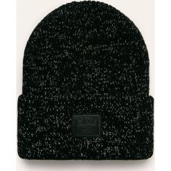 Herschel - Czapka. Czarne czapki męskie Herschel, na zimę, bez wzorów, z dzianiny. Za 129,90 zł.