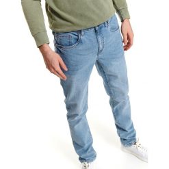 Spodnie denim slim fit. Niebieskie spodnie męskie Top Secret, na co dzień, na lato, m, bez wzorów, z elastanu, biznesowe. W wyprzedaży za 59,99 zł.