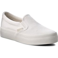 Tenisówki BIG STAR - W274A601 White Canvas. Białe półbuty damskie BIG STAR, bez wzorów, z gumy, bez zapięcia. Za 99,00 zł.