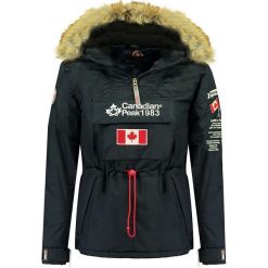 Kurtka zimowa w kolorze granatowym. Niebieskie płaszcze męskie Canadian Peak, na zimę, xl, z haftami, krótkie, bez kaptura. W wyprzedaży za 327,95 zł.