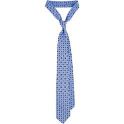 Krawat Błękitny w Kwiatki. Niebieskie krawaty męskie LANCERTO, w kwiaty, z bawełny, eleganckie. W wyprzedaży za 69,90 zł.