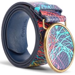Pasek Damski DESIGUAL - 19SARP01 2000. Czarne paski damskie marki Desigual, w paski, ze skóry ekologicznej. Za 149,90 zł.