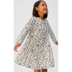 Mango Kids - Sukienka dziecięca Leaf 110-152 cm. Białe sukienki dziewczęce Mango Kids, bez wzorów, z bawełny, casualowe, z długim rękawem, długie, maxi, rozkloszowane. Za 129,90 zł.