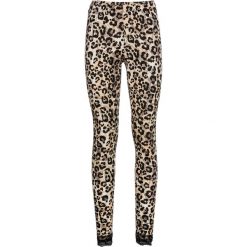 Legginsy w animalistyczny deseń, z koronką bonprix brązowy leo. Pomarańczowe legginsy damskie bonprix, w paski, z koronki. Za 32,99 zł.