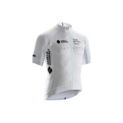 Koszulka krótki rękaw na rower szosowy ROADRACING U19 męska. Białe koszulki męskie VAN RYSEL, m, bez wzorów, z elastanu, z dekoltem karo, z krótkim rękawem, krótkie, rowerowe. Za 199,99 zł.