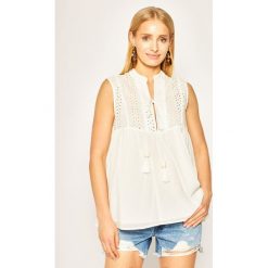 Top TwinSet 201LM2LBB. Białe bluzki damskie Twinset, m, bez wzorów, z bawełny, polo. W wyprzedaży za 449,00 zł.