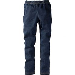 Legginsy dżinsowe bonprix ciemnoniebieski "stone". Niebieskie legginsy dziewczęce bonprix, xxl, z aplikacjami. Za 49,99 zł.