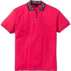 Shirt polo z kolorowym kołnierzykiem bonprix czerwień granatu. Czerwone koszulki męskie bonprix, xl, bez wzorów, bez rękawów. Za 32,99 zł.