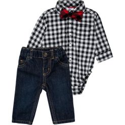 Carter's BOY HOLIDAY CHECK BOWTIE PANT BABY SET Jeansy Straight Leg denim. Niebieskie spodnie chłopięce marki Carter's. Za 149,00 zł.