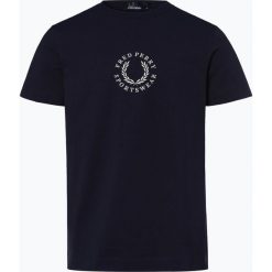 Fred Perry - T-shirt męski, niebieski. Niebieskie t-shirty męskie Fred Perry, s, z haftami, z dresówki, klasyczne, z klasycznym kołnierzykiem. Za 399,95 zł.