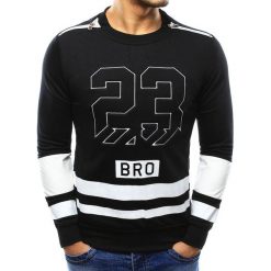 Bluzy męskie: Bluza męska z nadrukiem czarna (bx3358)