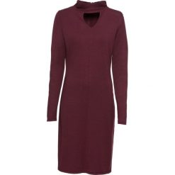 Sukienka bonprix jeżynowy. Fioletowe sukienki damskie bonprix, bez wzorów, z golfem, z długim rękawem, długie, maxi. Za 44,99 zł.