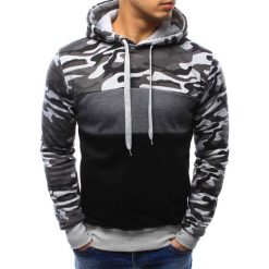 Bluzy męskie: Bluza męska z kapturem szara (bx3254)