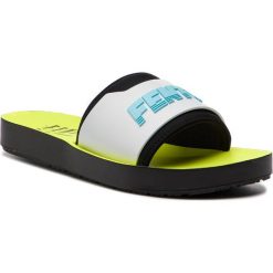 Klapki PUMA - Fenty Surf Slide Wns 367747 02 Fuma Black/White/Yellow. Czarne klapki damskie Puma, bez wzorów, z tworzywa sztucznego, bez obcasa. W wyprzedaży za 199,99 zł.