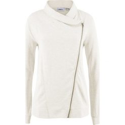 Bluzy damskie: Bluza rozpinana biker bonprix naturalny melanż