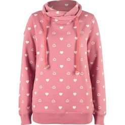Bluza z wysokim kołnierzem bonprix dymny różowy. Różowe bluzy damskie bonprix, bez wzorów, bez rękawów, bez kaptura. Za 109,99 zł.