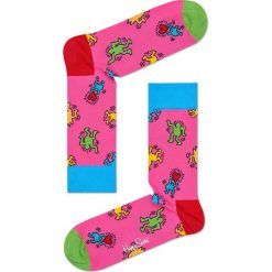 Happy Socks - Skarpety Keith Haring Dancing. Czerwone skarpetki męskie marki Happy Socks, z bawełny. W wyprzedaży za 34,90 zł.