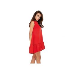 Sukienka Barbi RED. Czerwone sukienki damskie Ooh la la, bez wzorów, z elastanu, eleganckie, bez kołnierzyka, bez rękawów. Za 179,00 zł.