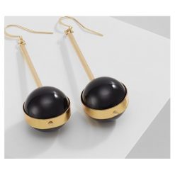 Kolczyki damskie: Whistles DROP BALL EARRING Kolczyki black