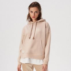 Bluza z koszulową wstawką - Beżowy. Brązowe bluzy damskie Sinsay, s. Za 59,99 zł.