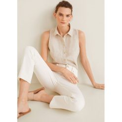 Mango - Top Walter2. Bluzki damskie Mango, s, bez wzorów, ze lnu, bez kołnierzyka. W wyprzedaży za 49,90 zł.