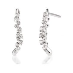 RABAT Kolczyki Białe Złoto - złoto białe 585, Brylant 0,12ct. Żółte kolczyki damskie marki W.KRUK, z brylantem, złote. W wyprzedaży za 999,00 zł.