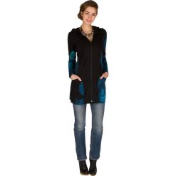 Bluzy rozpinane damskie: Bluza w kolorze czarno-turkusowym