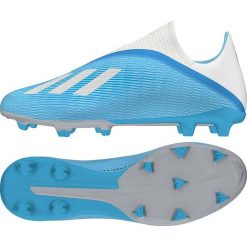 Buty piłkarskie adidas X 19.3 Ll Fg M EF0598. Niebieskie buty sportowe męskie Adidas, na jesień, z materiału, bez zapięcia, do piłki nożnej. W wyprzedaży za 429,00 zł.