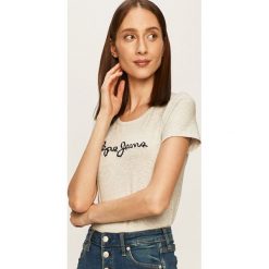 Pepe Jeans - T-shirt Bambie. Białe bluzki damskie Pepe Jeans, s, z aplikacjami, z elastanu, casualowe, z okrągłym kołnierzem. Za 139,90 zł.
