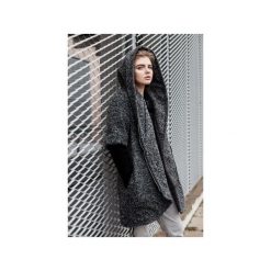 Płaszcz grafit zimowy. Szare płaszcze damskie Yoka, na zimę, s, bez wzorów, z tkaniny, eleganckie. Za 415,65 zł.