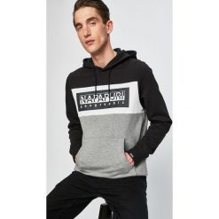 Napapijri - Bluza. Czarne bluzy męskie Napapijri, s, z nadrukiem, z bawełny, z kapturem, bez rękawów, z kapturem. W wyprzedaży za 339,90 zł.