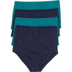 Figi panty z wysoką talią (4 pary) bonprix ciemnoniebiesko-turkusowy. Niebieskie panty damskie bonprix, bez wzorów. Za 51,96 zł.